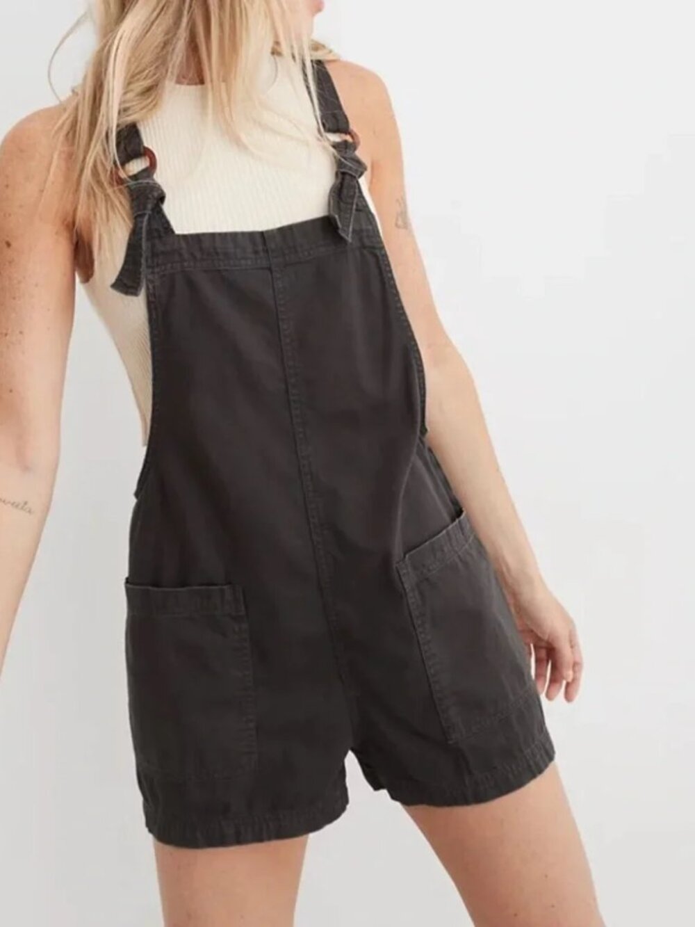 Aerie Shortalls Romper Smokey Gray Size XS